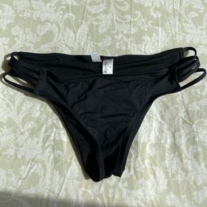 Cinched Black Bikini Bottoms